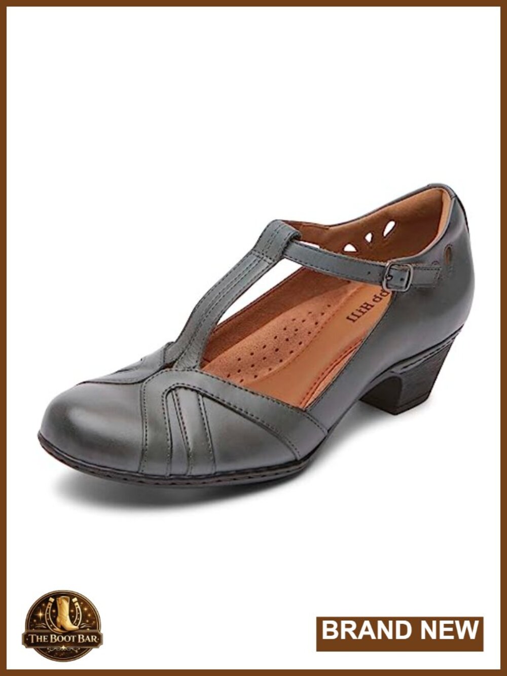 Cobb Hill Angelina Leather Pump Block Heel Arch Support Buckle